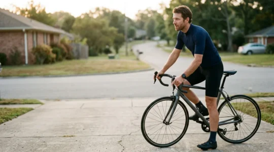Beginner cyclist preparing for charity ride training journey