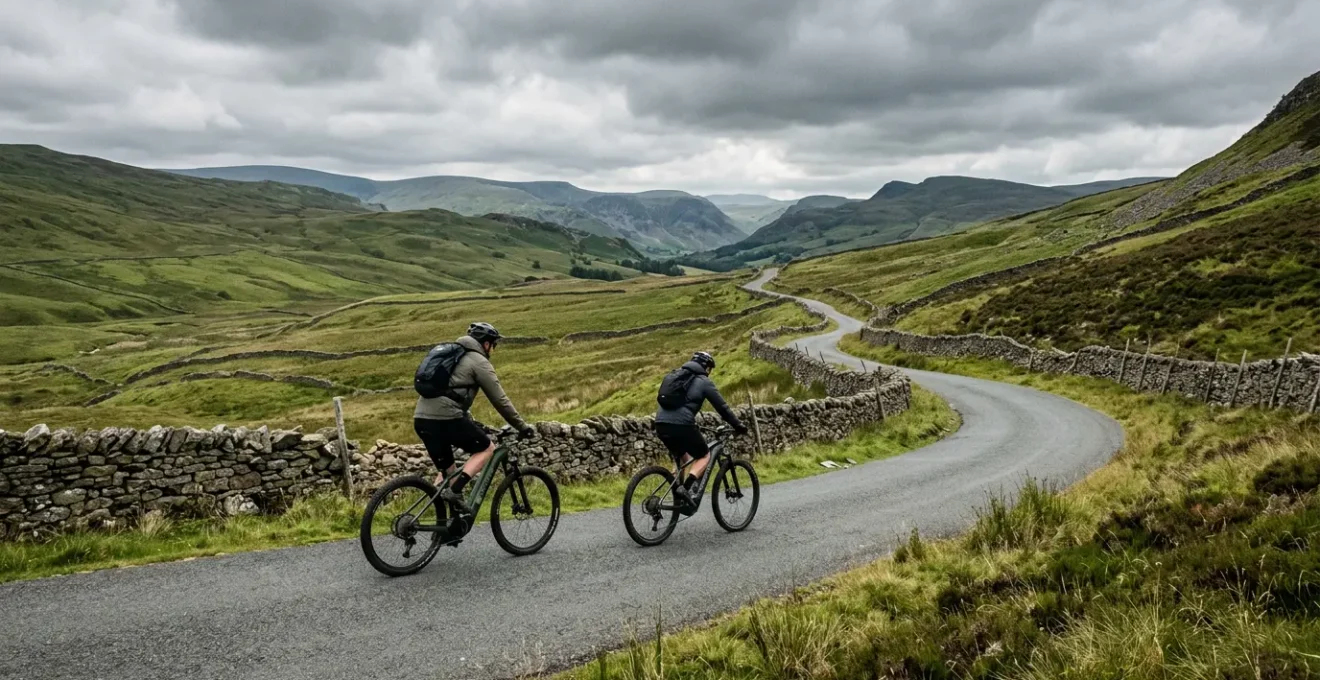Professional comparison of electric bicycle motors tackling steep British hillside terrain