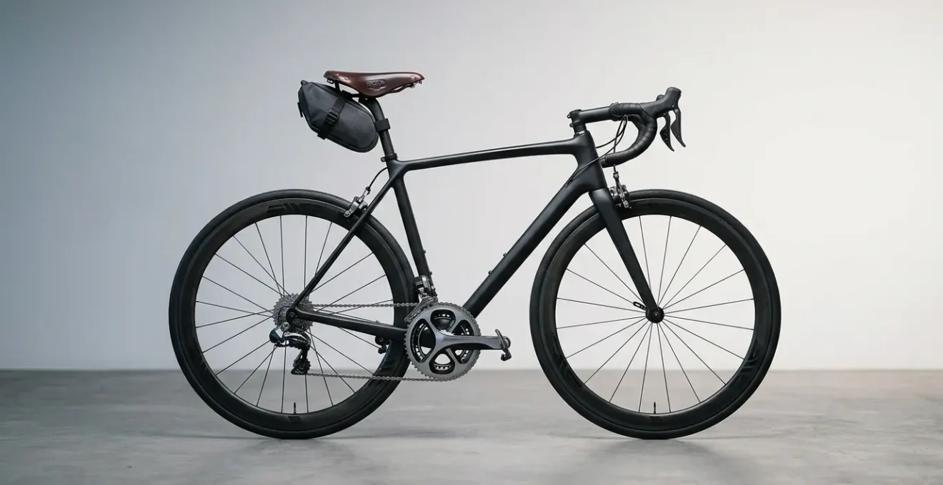 Clean cycling setup showcasing saddlebag integration with minimal visual disruption to bike lines