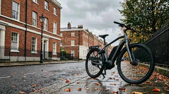 Legal electric bike complying with UK EAPC regulations on British road