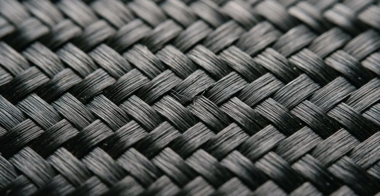 Extreme close-up of carbon fiber weave showing tactile texture and fiber orientation